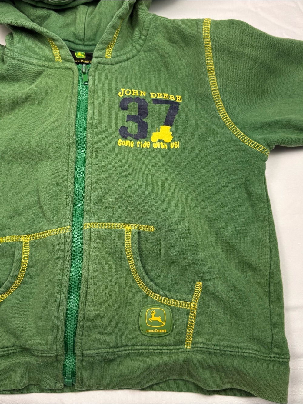 ✨ 3 for $15 John Deere Green Kids' Hoodie with Yellow Accents